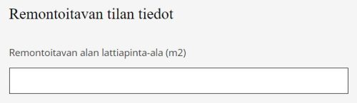 Remonttilaskuri kysyy huoneiston pinta-alaa